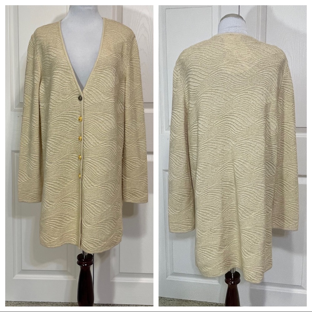 NWT! Escada textured wool blend cardigan.